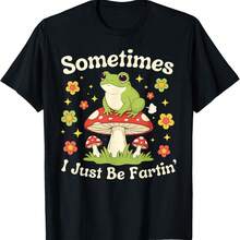 Sometimes I Just Be Farting Funny Saying Frog Meme Humor T-Shirt - Black - View 1