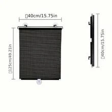 Suction Cup Blackout Curtains,Retractable Sunshade,Portable Blinds,Free-Perforated Sun Protection Roller Shade,Temporary Sunshade Windows Blinds - 1 cái, kích thước 40*125 inch - Xem 6
