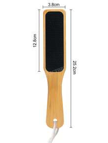 ANDVICTORY 1pc Nano Glass Foot File Grinder Dead Skin Removing Calluses Bamboo Handle Foot Heel Foot Rubbing Artifact Pumice Stone Pedicure Tools - Mustard Yellow - View 4