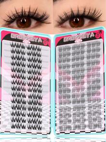 GROINNEYA Anime Style Cluster Lashes 10 Rows Thin Spiky Individual Lashes Mix 10-15mm C Curl Lashes Manga Cosplay Faux Mink Lashes Tail Elongated Eyelashes Luxurious Wispy Lash Book,Reusable Makeup Essential For Daily Wear,Single Cluster Eyelashes For Extension - C - View 7