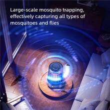 电动灭蚊灯，蚊虫诱捕器兼灭虫器，蓝紫色光波吸引蚊虫，害虫防治，USB插头，带网格的LED蓝紫色光波诱捕器，适用于家庭、卧室、后院露营，1200mAh - 彩色 - 查看 3