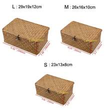 Caja de almacenamiento tejida de algas marinas hecha a mano, cesta de acabado de almacenamiento de algas marinas con tapa, contenedor de toallas cosméticas para baño diversos mx 01161829 - S - Ver 4