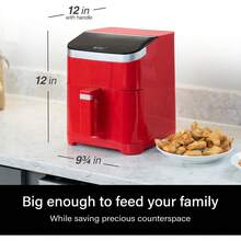 DECO 5.8QT Air Fryer, Digital Touch Controls, 8 Smart Cooking Programs, Recipes, Red - View 2