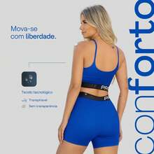 PRO 2-Piece Gym Set (Top + Shorts) Thick Lined Flannel Zero Transparency - Xanh đậm - Xem 6