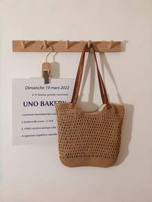 Túi đeo vai đơn giản, khoét rỗng, dệt bằng sợi cotton, kiểu dáng lười biếng, túi xách tay nhỏ gọn, túi đan bằng cỏ, túi đi biển, túi du lịch, túi nữ, túi tote dệt bằng cỏ dung tích lớn mới, túi đeo vai chéo, túi du lịch biển, túi đan bằng sợi dệt khoét rỗng mới, túi đeo vai đơn, túi đeo nách - Nhiều màu - Xem 9