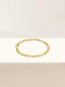 1 chiếc nhẫn dây chuyền bằng bạc sterling 925 mạ vàng 18K tinh tế, ít gây dị ứng, thích hợp đeo hàng ngày cho nữ và bé gái, quà tặng Ngày của Mẹ, quà cưới. - Vàng - Xem 3