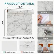 1 Roll Glossy White Grey Marble Contact Paper For Countertops Wallpaper Peel And Stick Waterproof Countertop Contact Paper Marble Wallpaper Self Adhesive Vinyl Counter Top For Kitchen Decor Bathroom Wall Decor Countertop Peel And Stick - Marble - View 9