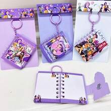 1 Pc Cartoon Girl Group Keychain Mini Notebooks, Magnetic Coil Portable Notepads, Cute Compact Student Stationery (Random Styles) - Multicolor - View 2