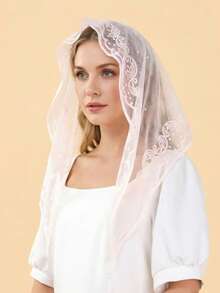 New Triangular Scarf Neck Warmer Muslim Prayer Hijab Breathable Shawl - White - View 5