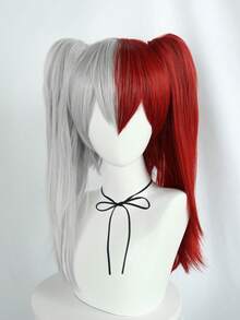 Red And White Color Block Split Wig, Heat-Resistant Fiber Material, Perfect For Anime Cosplay, ACG Conventions And Daily Personalized Styling - Multicolor - View 14