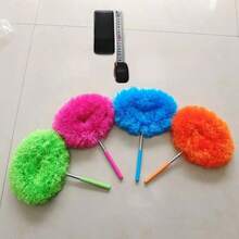 Fan Duster With Extendable Pole, Adjustable & Removable Cleaning Blades, Suitable For High Ceilings, Windows And Furniture - Orange - View 6