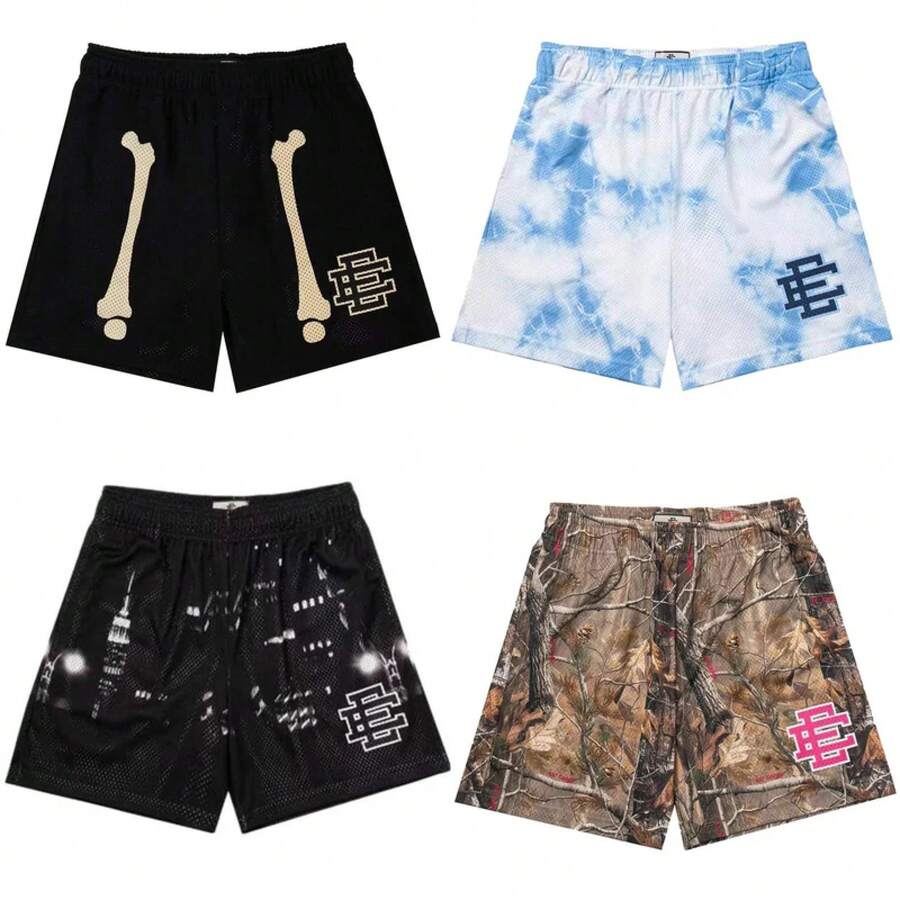 2025 EE Eric Emanuel Basic Shorts NEW Men's Casual Shorts Fitness Sports Pants Summer Gym Workout Men Classic GYM Mesh Shorts - Blue Baiyun - 查看 1