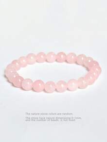 Vòng tay hạt thạch anh hồng tự nhiên, đá sinh nhật 4/6/8/10mm, vòng tay yoga và thiền thủ công, phụ kiện trang sức đa năng. - Màu Hồng baby - Xem 8