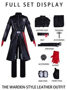 Game Character Cosplay Costume, Full Set Including Leather Jacket, Highly Detailed Replica, Exotic Attire, Suitable For Anime Conventions, Theme Parties, Carnivals, Halloween, Christmas, Renaissance Themed Events - Black - View 14
