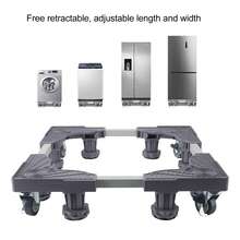 Support de base pour réfrigérateur mobile en alliage de fer, chariot réglable avec frein, équilibre, angle de nivellement, mesure pour meubles, électroménagers, organisateur de frigo, réfrigérateur - Voir 1