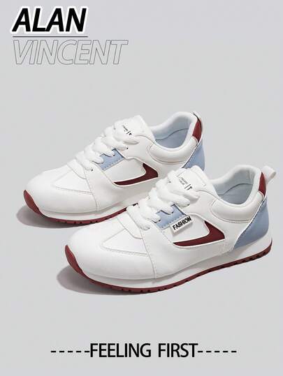  Alan Vincent【免费退换货】【轻盈自由系列】女士新款平底鞋，舒适时尚，跑步鞋，休闲运动鞋，女士办公鞋，日常百搭经典白鞋