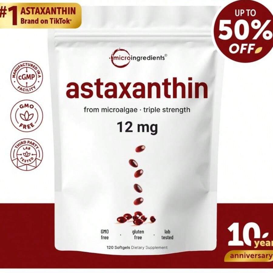 Astaxanthin 4 Monthly Supply, Natural Tanning, Fresh Microalgae Source, Easy To Swallow - 100g - 查看 1