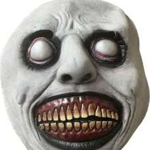 1pc Halloween Horror Mask With Smiling Face & Exorcism Design, Suitable For Escape Game And Halloween Cosplay - Multicolor - View 5