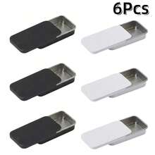 2/6pcs, Size: 2.36X1.34X0.43 Inches, Sliding Lid Metal Tin Box, Metal Box With Lid Small Item Storage Box, Such As Earrings, Jewelry Crafts, Etc. - Multicolor - View 26