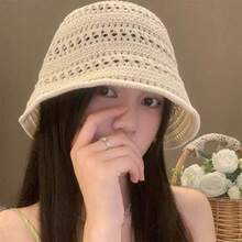 1顶2026新款夏季女士镂空透气轻便时尚帽，适合购物、旅行和户外活动 - 均碼 - 查看 7