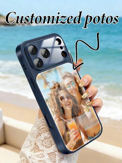 1pc Customized Blue Full Coverage Lens Phone Case, Can Print Personalized Signature, Suitable For Gifting To Friends, Couples And Family. Compatible With 17 Pro Max/17 Air/17 Pro/17, Magnetic Matte Shell, Upgraded Full Camera Protection, Compatible With Matte Semi-Transparent Shock-Proof And Scratch-Resistant Ultra-Thin Shell, Military-Grade Protection ,For Family