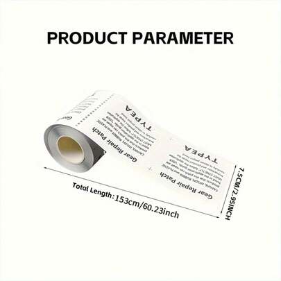 1卷透明TPU修补片，强力抗撕裂防水自粘修补片，适用于充气床垫、游泳圈、雨衣、橡皮艇、户外水上运动和露营装备，多功能修补工具，便携实用礼品