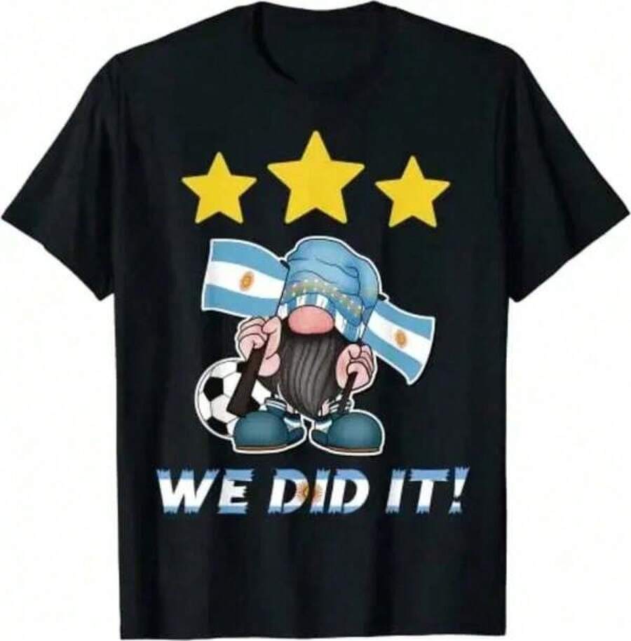 2026 World Cup Graphic Tees, Men's & Women's Argentina FootballJersey Number 10 - Retro Soccer Shirt WithArgentina Flag Design, Soccer Jersey, Teen Summer Clothes, Shirts For Adults & Kids, Family Matching Outfit, Comfort Fit CrewNeck T-Shirt For Training, Fan Apparel & Casual Wear (Machine Washable) - UnisexFor All-Season Use, Adult And Children's Sizes - 黑色8 - 查看 1