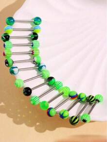 6 chiếc khuyên rốn nam phát sáng trong bóng tối, khuyên rốn acrylic, trang sức xỏ khuyên cơ thể - Nhiều màu - Xem 4