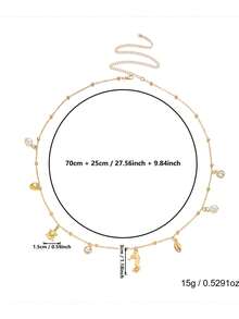 Estilo de vacaciones en la playa: Cinturón con estrella de mar, caracol, concha, cadena para el Body, bikini único para mujer, accesorio de cinturón sexy - Multicolor - Ver 9