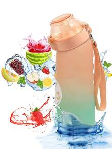 650毫升风味水瓶，运动翻盖水瓶，无糖无卡路里，情人节、生日、健身的理想礼物 - 彩色 - 查看 5