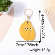Móc khóa hình trái cây dễ thương làm từ da, dâu tây, táo, chuối, dưa hấu, phụ kiện túi xách - Nhiều màu - Xem 9