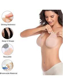 1 Pair Self-Adhesive Silicone Invisible Push-Up Bra (Strapless, Backless) - Water Drop Lifting Patch - View 4