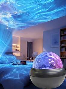 小巧的UFO造型台灯,拥有美丽的星光、波浪或极光灯光效果,多色旋转,Type-C供电遥控器,适用于卧室、客厅、派对和各种节日场合。 - 多色光 - 查看 6