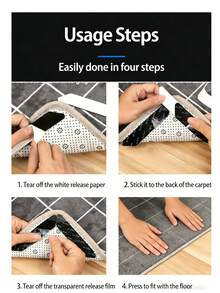 Carpet Anti-Slip Tape, Waterproof Reusable Double-Sided Adhesive Carpet Gripper - Multicolor - View 7