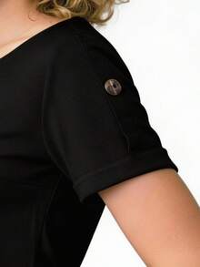 Women's Short-Sleeve Blouse Duna Stylish Formal Fashion Evangelical Elegant - màu đen - Xem 3