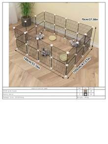 宠物猫咪围栏，高密度网格互锁魔术贴笼子，兔子松鼠小型动物幼犬围栏，防逃脱 - 彩色 - 查看 13