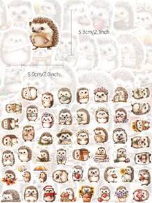 50pcs Hedgehog Cute And Creative Cartoon Stickers DIY Guitar Luggage Refrigerator Water Cup Planner Supplies Decorative Laptop Personalization Stickers - Multicolor - View 2