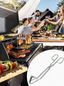 2个/1个不锈钢面包夹，简约糕点甜点夹，厨房烘焙烧烤食品夹，适合餐厅使用 - 銀色 - 查看 10