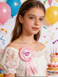 Birthday Girl/Boy Badge, Party Supplies - Multicolor - View 2