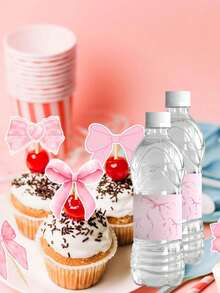 10 nhãn dán bình nước họa tiết nơ hồng, xanh dương, đen, thích hợp cho các bữa tiệc, đám cưới và các dịp khác. - nhiều màu - Xem 7