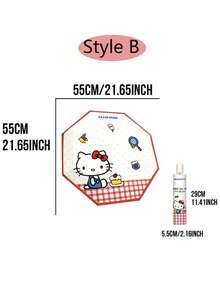 Ô dù chống tia UV Hello Kitty, sản phẩm được cấp phép của Sanrio, thiết kế kẻ caro đỏ hoạt hình dễ thương, lớp phủ keo đen, chống tia UV, chống nắng, chống thấm nước, chống gió, tự động mở hai chiều, nhẹ, nhỏ gọn, thích hợp cho trường học, du lịch, đi làm hàng ngày, phong cách Kawaii. - Nhiều màu - Xem 12