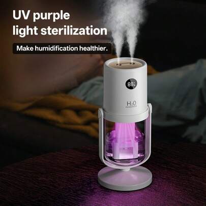 מכשיר אדים לבית | מכשיר אדים עם פיה כפולה ומיכל 320 מיליליטר, מטהר אוויר קומפקטי | לבית, לחדר ילדים, למשרד, לרכב, לנסיעות בחורף