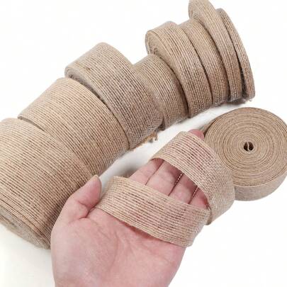 Ruy băng bố vàng 1-10m/gói, dây gai màu cổ điển 0.6-6.5cm, ruy băng gói quà hoa, vật liệu làm nơ thủ công DIY