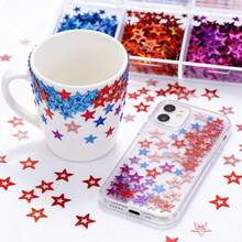 12颗全息闪亮英文字母亮片，适用于环氧树脂填充、激光切割字母树脂闪粉填充、硅胶模具、手工DIY - 彩色 - 查看 4