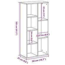 vidaXL Libreria, scaffale, divisorio per soggiorno o ufficio, mensola autoportante, mensola da ufficio con contenitore, scaffale per documenti, mensola a cubi, composito di legno di rovere affumicato - Rovere affumicato - Visualizzare 5