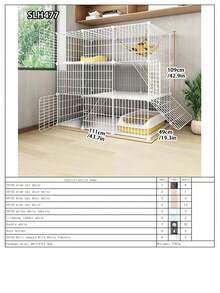 Large Cat Cage For Home Indoor Huge Cat Villa Multi-Layer Free Space Cat Tree Luxury Cat House - Multicolor - View 22