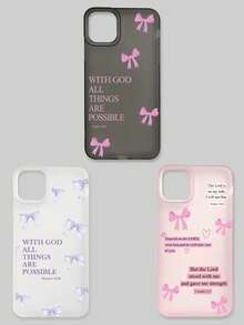 3件套宗教文字蝴蝶手机壳，多巴胺柔和蝴蝶和圣经经文元素，兼容 17 Pro Max/ 17/ 17 Pro/ 11/ 15/ 15 Pro Max/ 14/ 14 Pro/ 14 Pro Max/ 15 Plus/ 14 Plus/ 13 Pro Max/ 16 Pro/ 16 Plus/ Air/ 16 Pro Max - 彩色 - 查看 14
