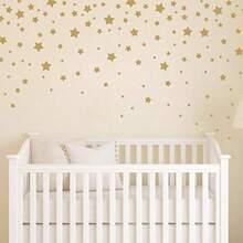 190 Picees Star Wall Decals Matte Vinyl Wall Decals Nursery Wall Decals Easy to use Removable Wall Decals for Baby Girls Boys Bedroom Home Decor Wall Stickers Y17 Matte Gold - Azul - Ver 1