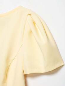 Đầm ngắn xếp ly có túi, kiểu dáng châu Âu và Mỹ, thời trang nữ DEEKA Xuân/Hè mới. - Màu vàng - Xem 9