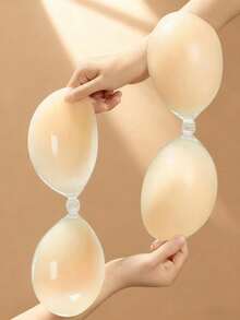 Áo ngực silicon không dây dành cho nữ, có miếng nâng ngực, phù hợp với váy hai dây và váy cưới, hiệu ứng nâng ngực mùa hè, mỏng nhẹ và thoáng khí. - Màu be - Xem 1